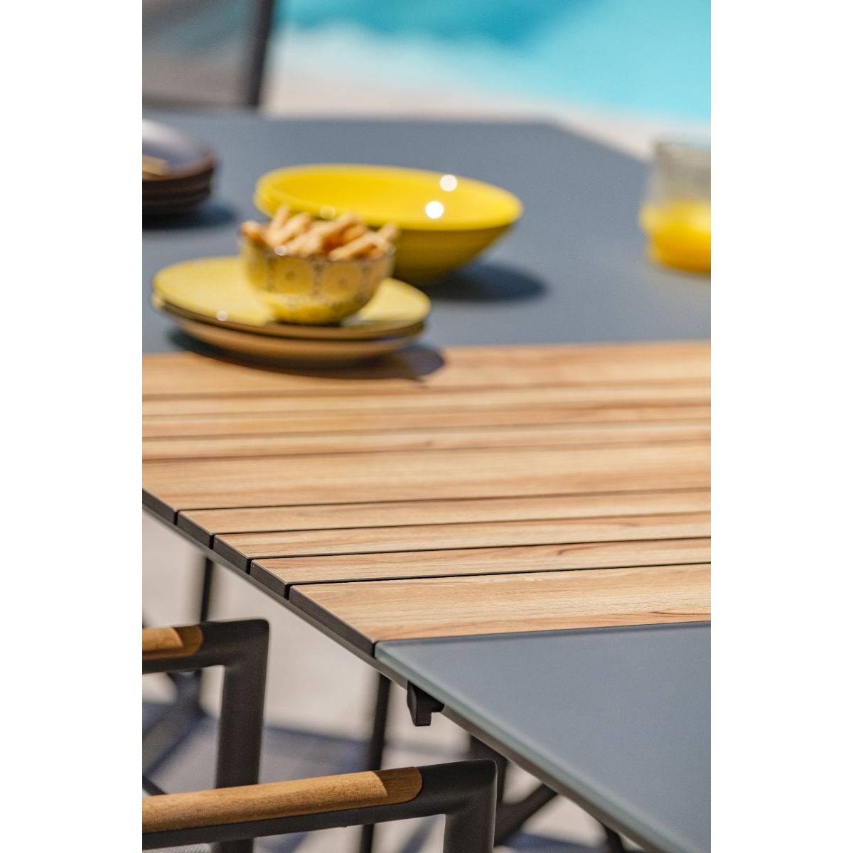 Paris Garden - Table de Jardin en Verre "Honfleur" 180-250cm Gris Anthracite - Image 5