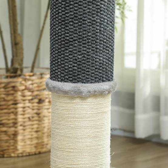 Poteau Griffoir pour Chat 85 cm avec Brosse de Toilettage et Jouet Sisal et Moquette - ComfortXL Outdoor Living - Image 10