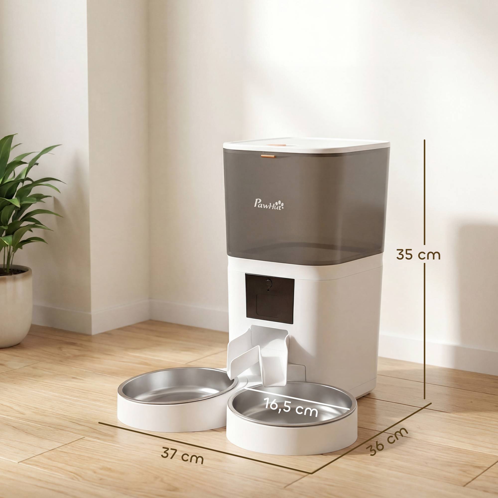Sans Marque - Comedero automatique 6L WiFi 2,4G avec appli 2 cuencos programmables 1-10 repas enregistreur vocal 10s - Image 5