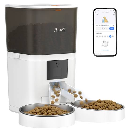 Sans Marque - Comedero automatique 6L WiFi 2,4G avec appli 2 cuencos programmables 1-10 repas enregistreur vocal 10s - Image 1