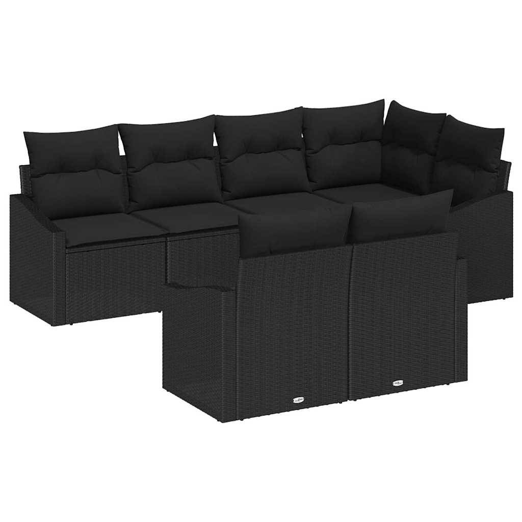 Salon de jardin modulable 7 places en polyrotin pour terrasse et jardin Noir – ComfortXL Outdoor Living - Image 2