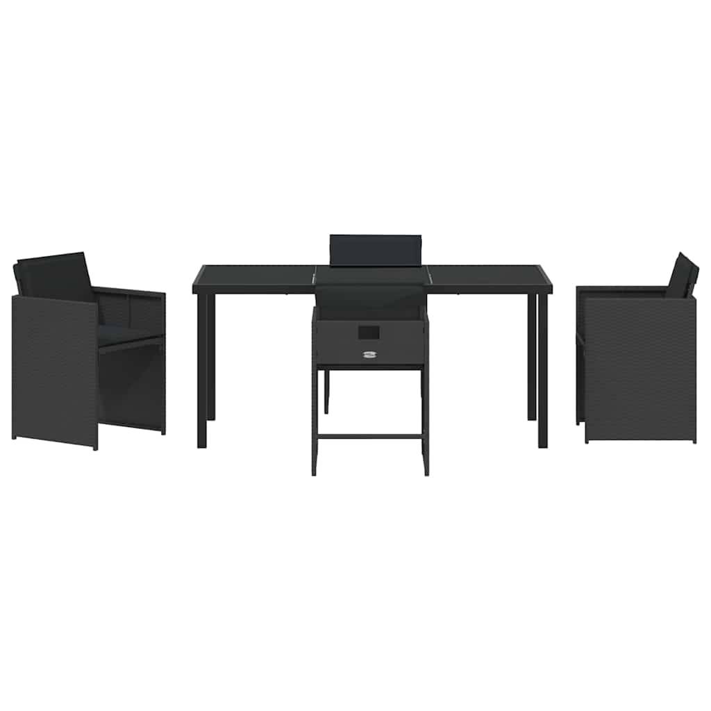 Ensemble de salle à manger pour jardin 5 pcs | Mobilier d'extérieur Noir polyrotin Maison Chic - Image 7