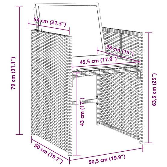Ensemble de salle à manger pour jardin 5 pcs | Mobilier d'extérieur Noir polyrotin Maison Chic - Image 8