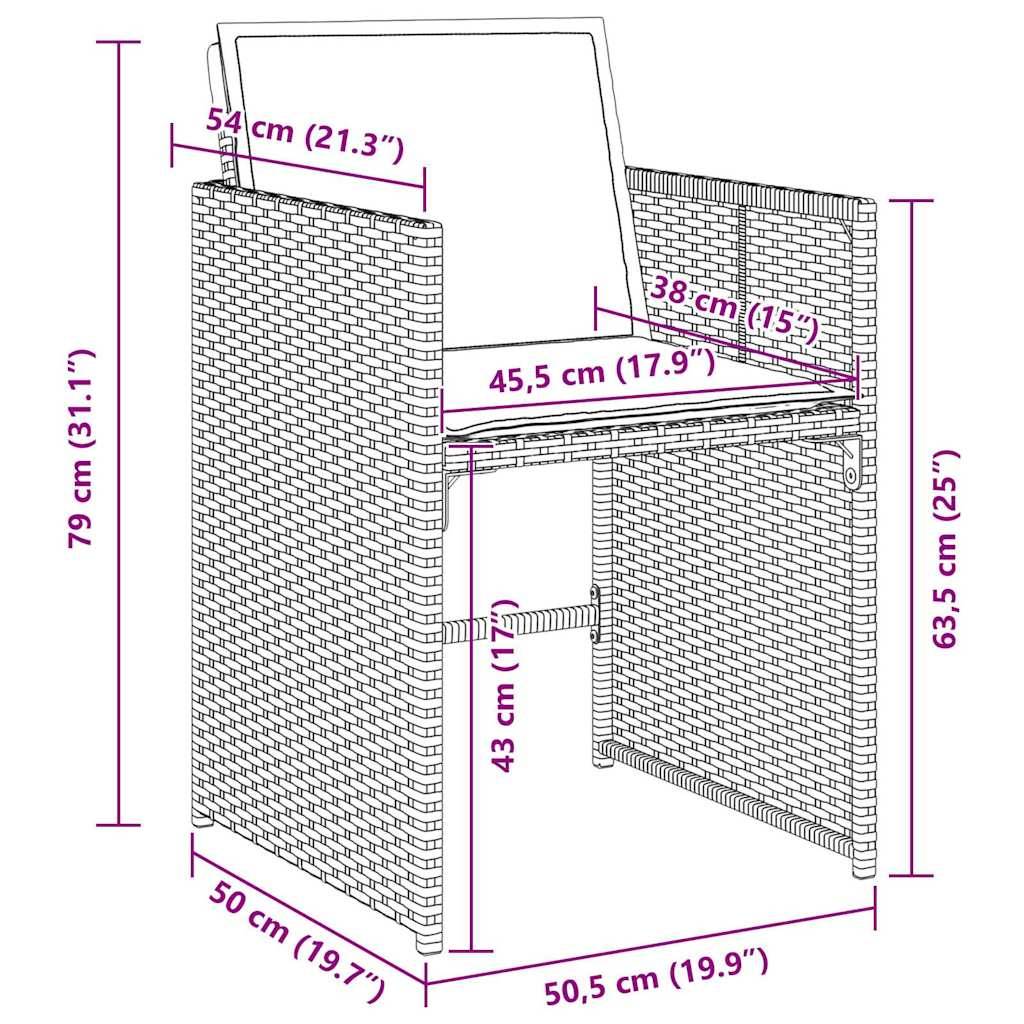 Ensemble de salle à manger pour jardin 5 pcs | Mobilier d'extérieur Noir polyrotin Maison Chic - Image 8