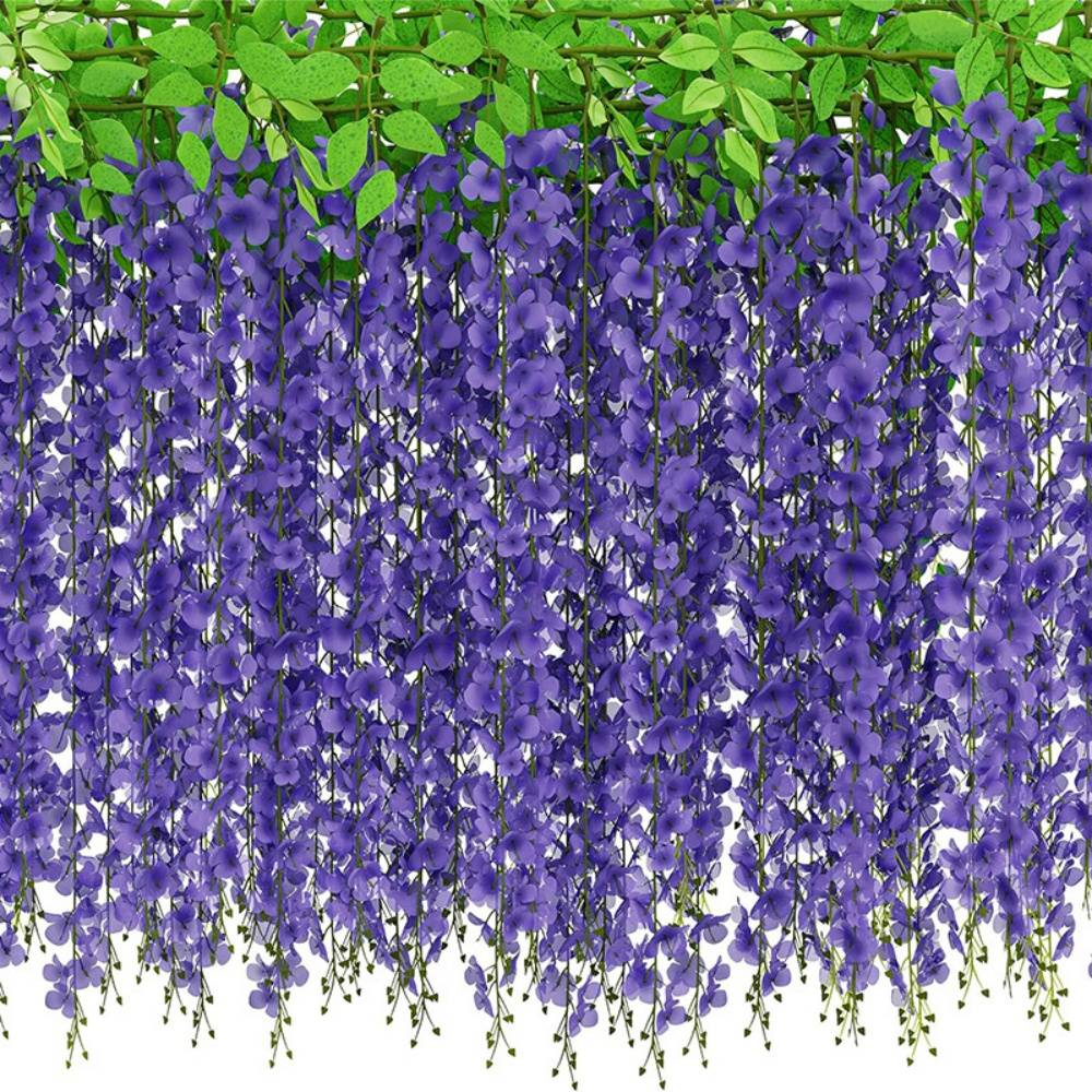 Bande de Glycine Artificielle Violette - Lot de 2 - Décoration Mariage et Événements - Réaliste - Lytech - Image 1