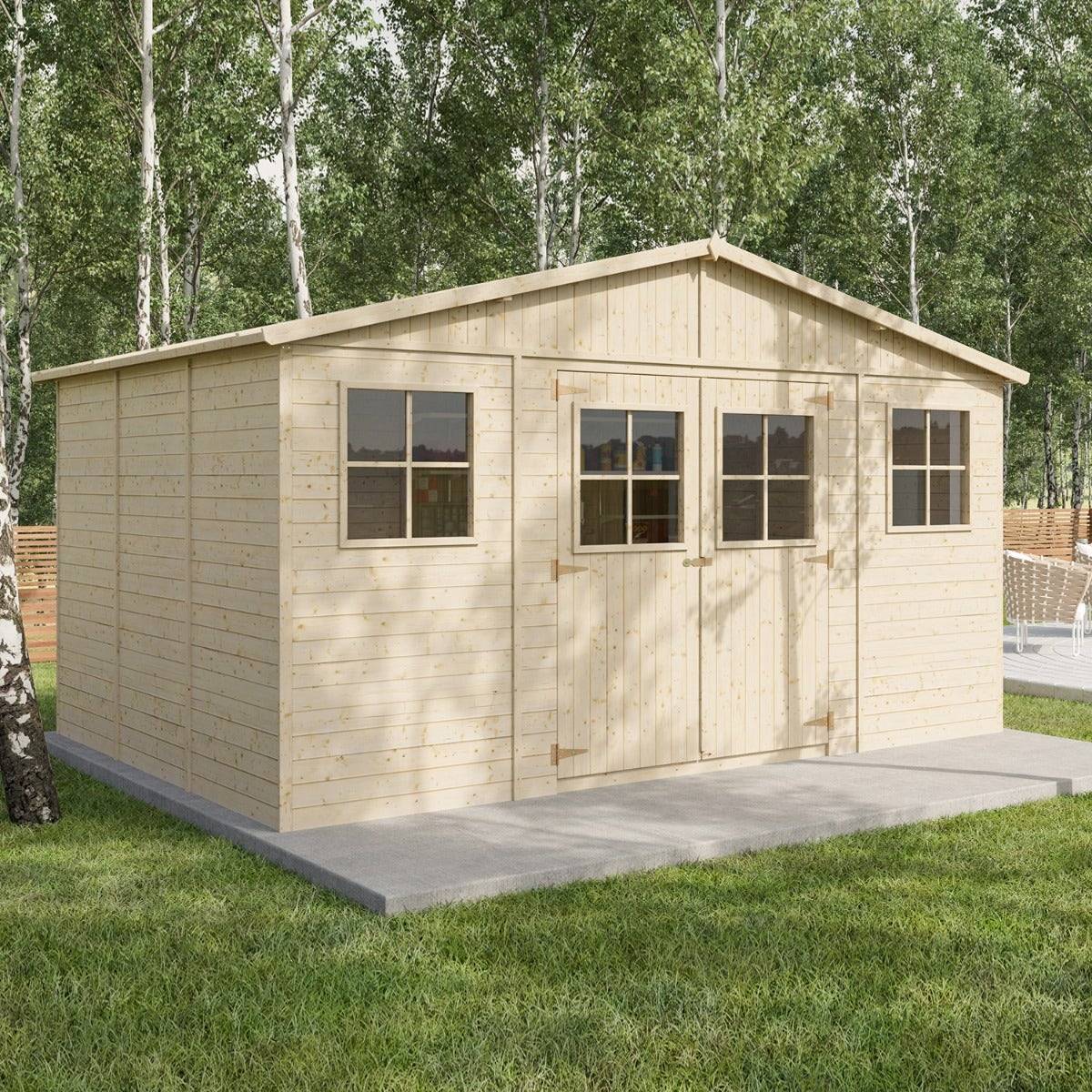Abri de jardin - bois brut - 13 m² - Image 4