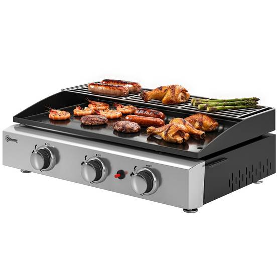 Plancha gaz inox noir 62 x 44 x 21 cm - PANGIVO - Image 2
