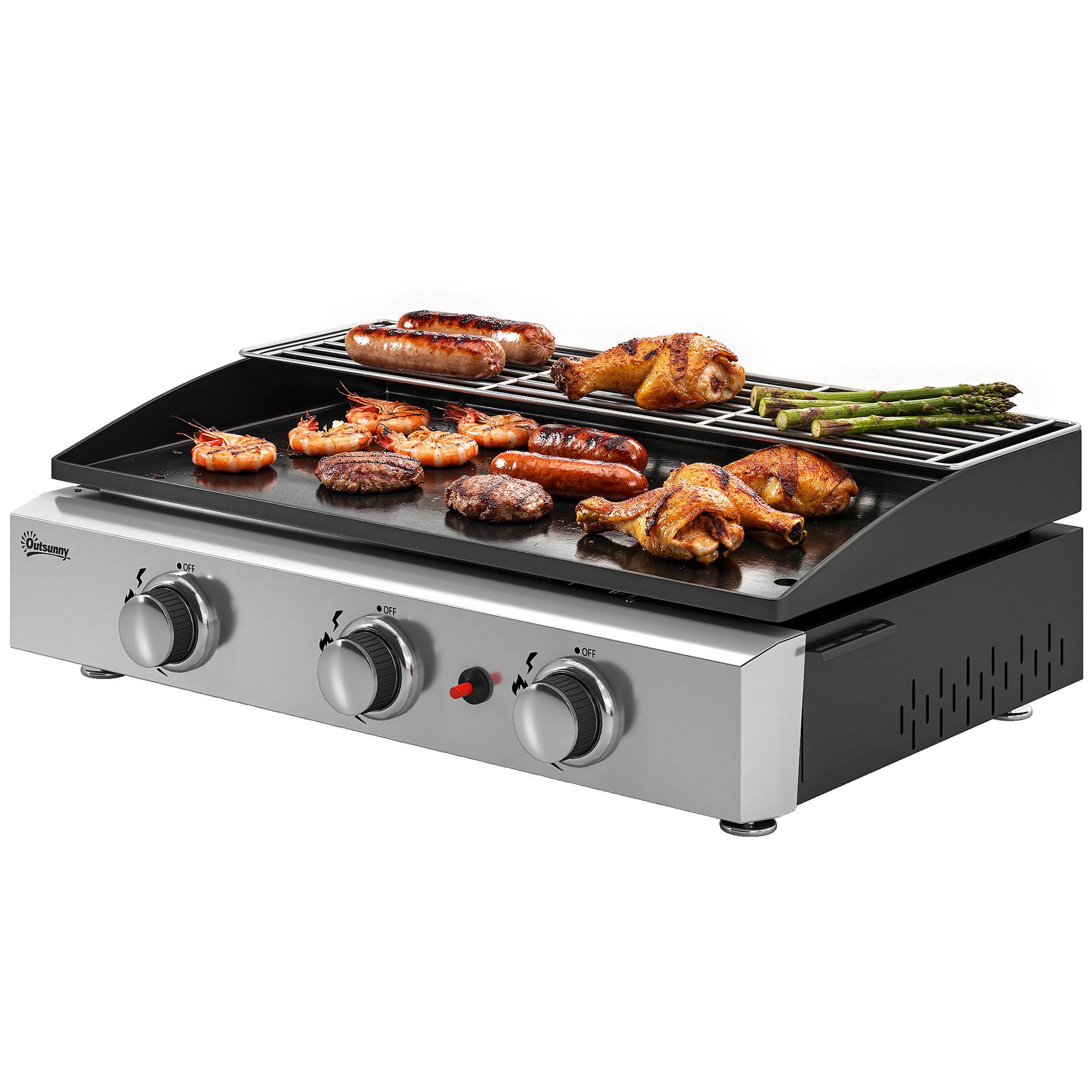 Plancha gaz inox noir 62 x 44 x 21 cm - PANGIVO - Image 2