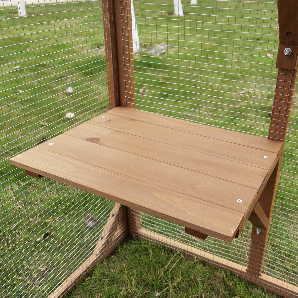 Enclos pour chats en bois avec toit grillagé et porte d’accès sécurisée – Cémonjardin - Image 5