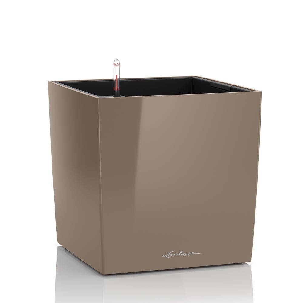 Lechuza - Cube Premium 30 - Kit Complet, taupe brillant 30 cm Lechuza - Image 1