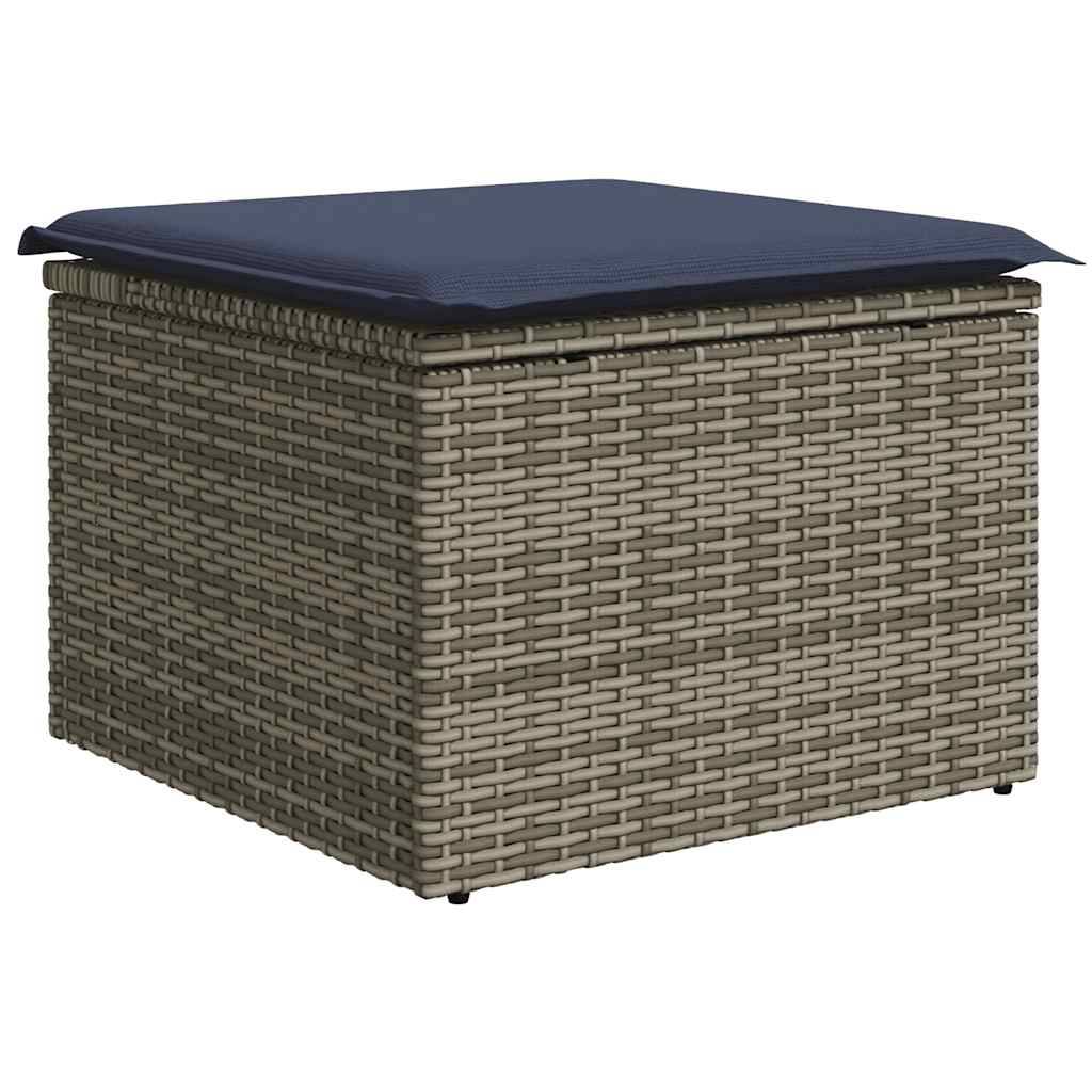 ComfortXL - Salon de jardin 8 places gris résine tressée avec pouf table haute et rangements intégrés – ComfortXL Outdoor Living - Image 6
