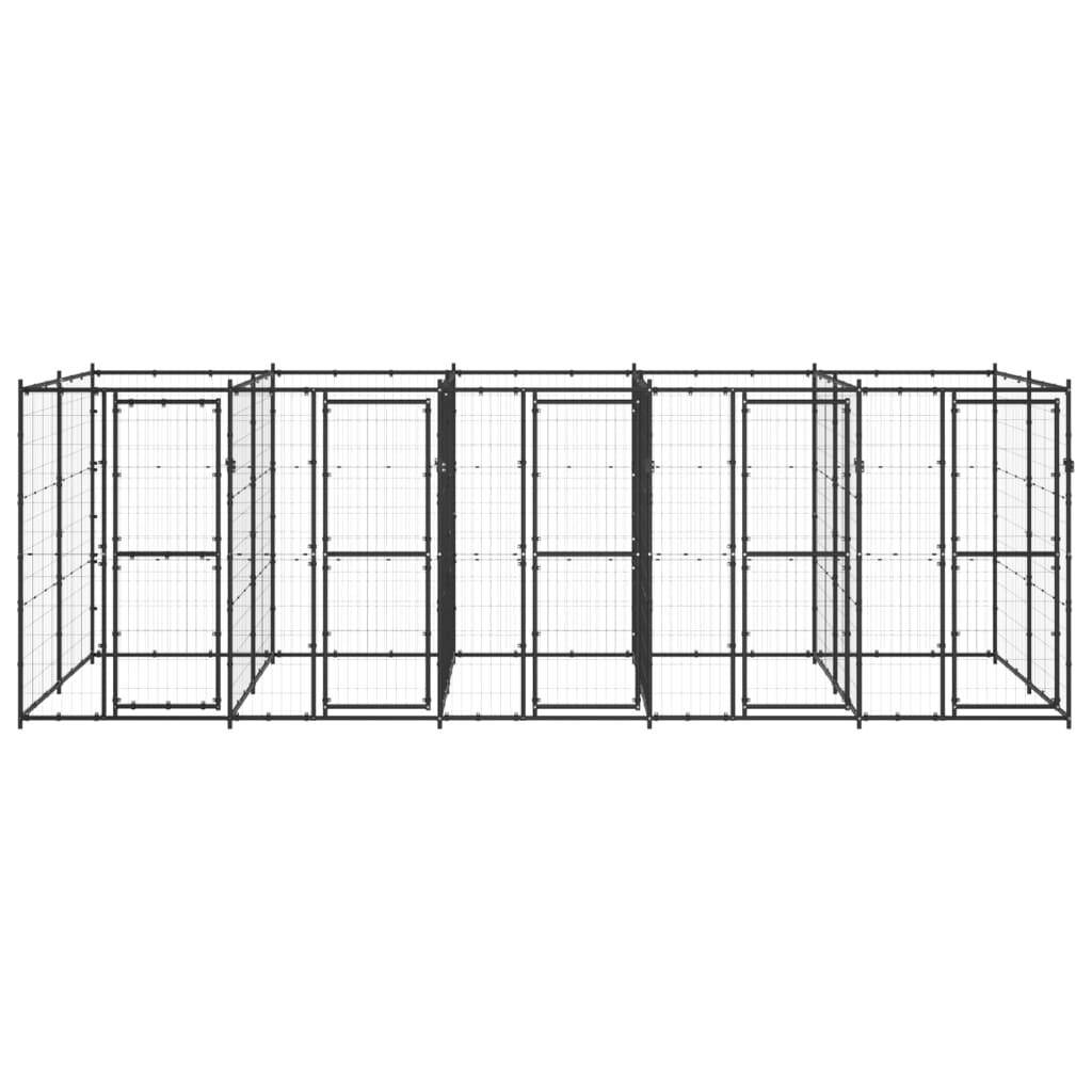 Helloshop26 - Chenil extérieur cage enclos parc animaux chien extérieur acier 12,1 m² - Image 3