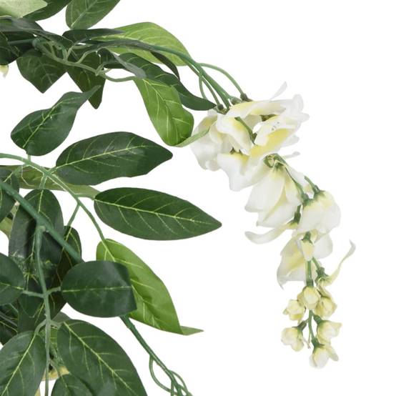 Glycine artificielle bois vert et blanc 200 cm - PANGIVO - Image 3