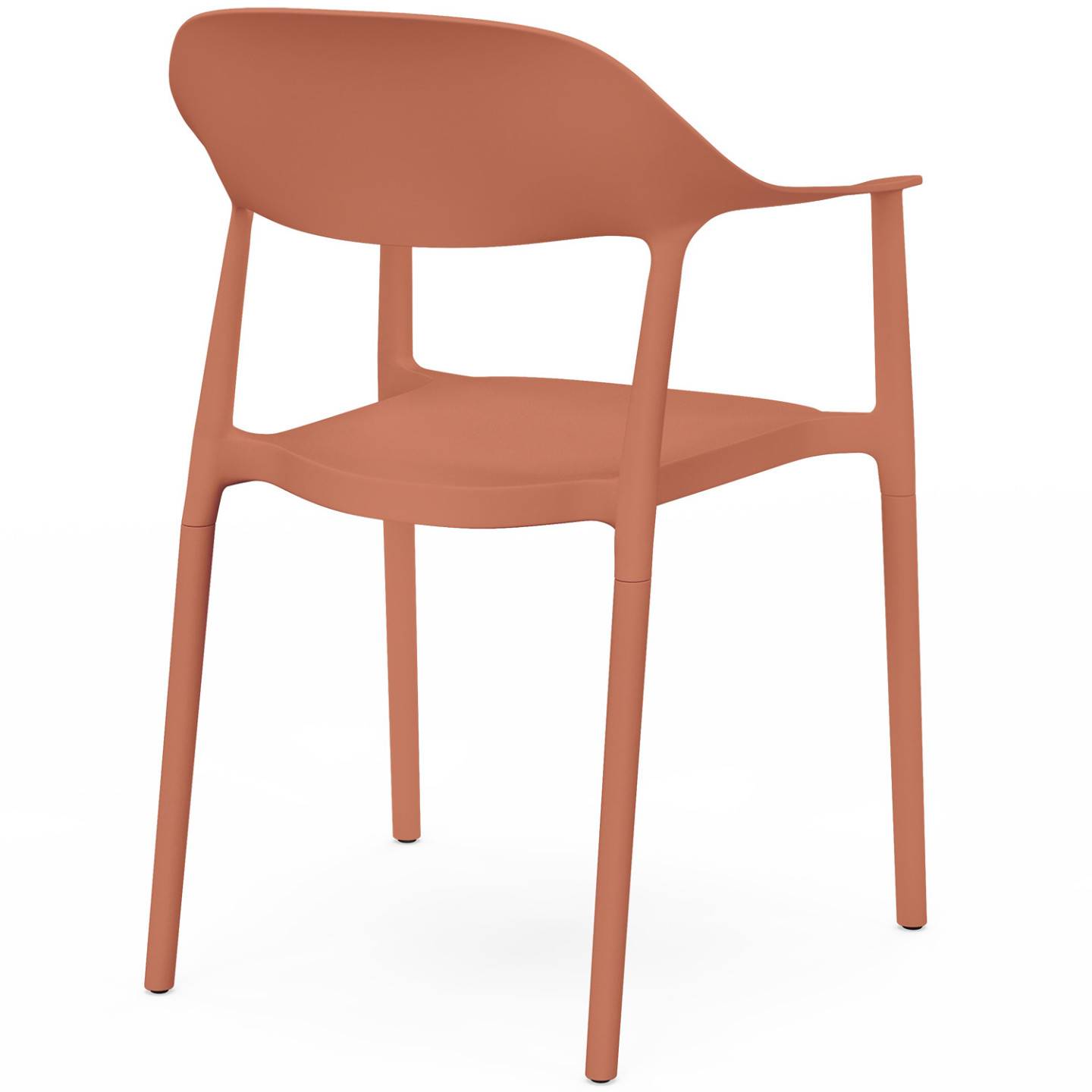 IDMARKET - Lot de 4 chaises de jardin empilables SUZON en polypropylène terracotta - Image 5
