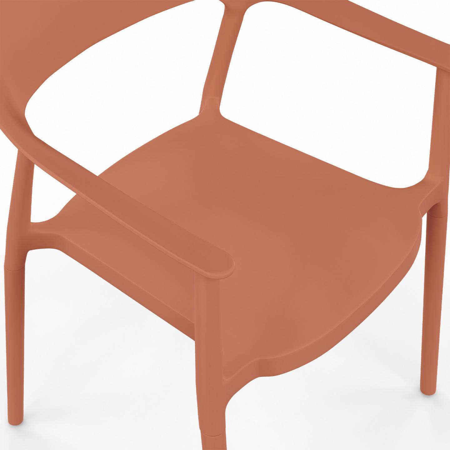 IDMARKET - Lot de 4 chaises de jardin empilables SUZON en polypropylène terracotta - Image 7