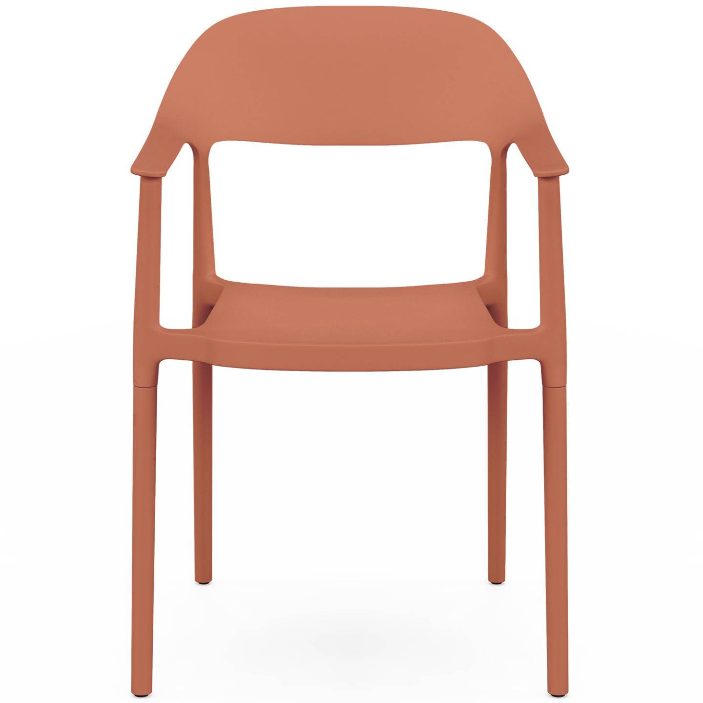 IDMARKET - Lot de 4 chaises de jardin empilables SUZON en polypropylène terracotta - Image 3