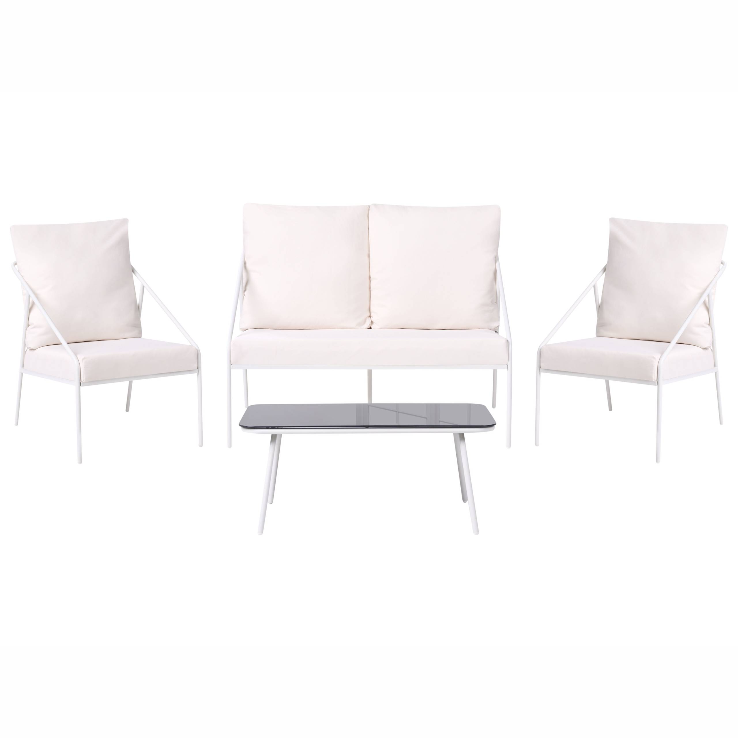 Beliani - Set de jardin, 4 Personnes Acier Blanc USTICA - Beliani - Image 2
