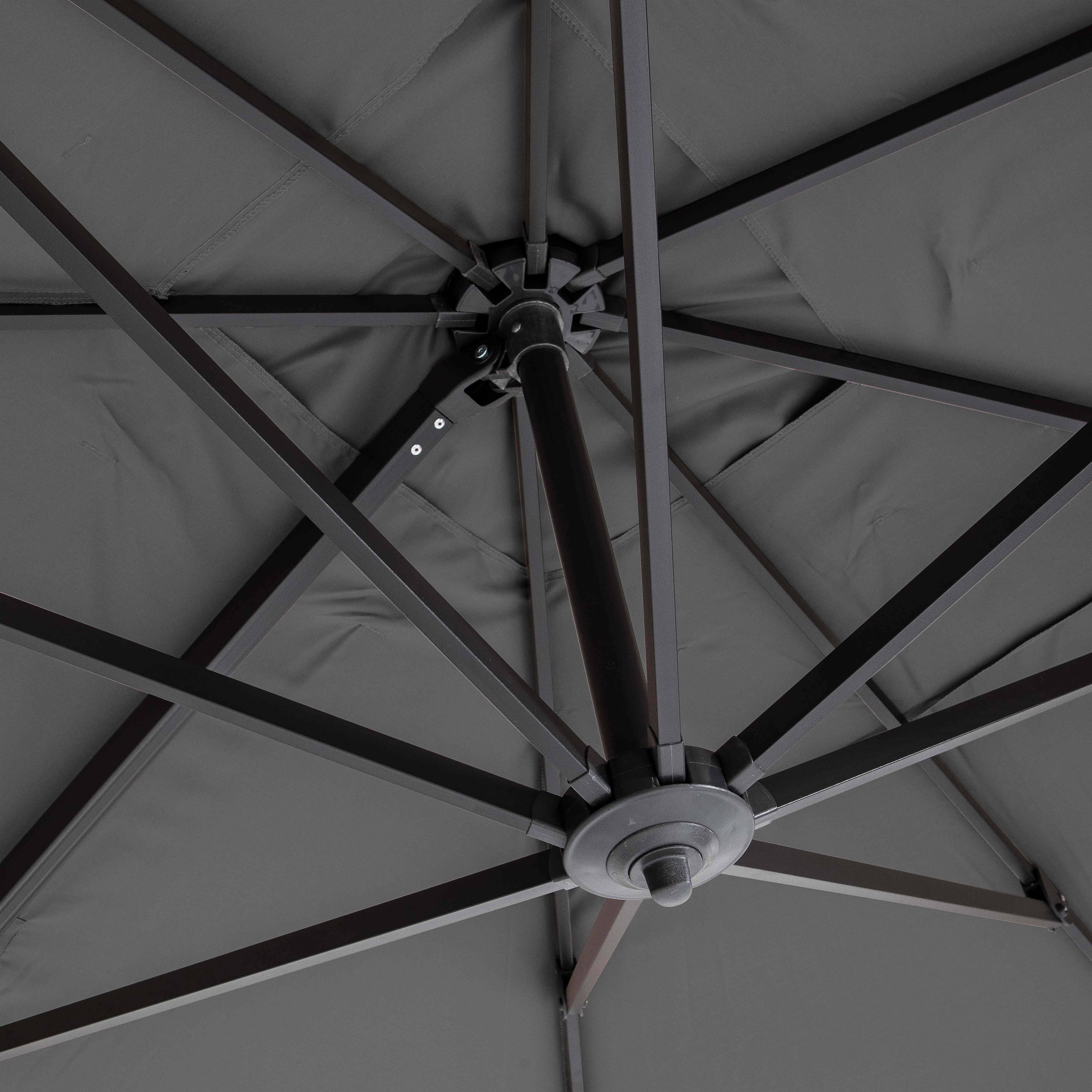 Oviala - Parasol déporté inclinable et rotatif 2x3 m et 4 dalles lestées gris Amalya - Oviala - Image 5