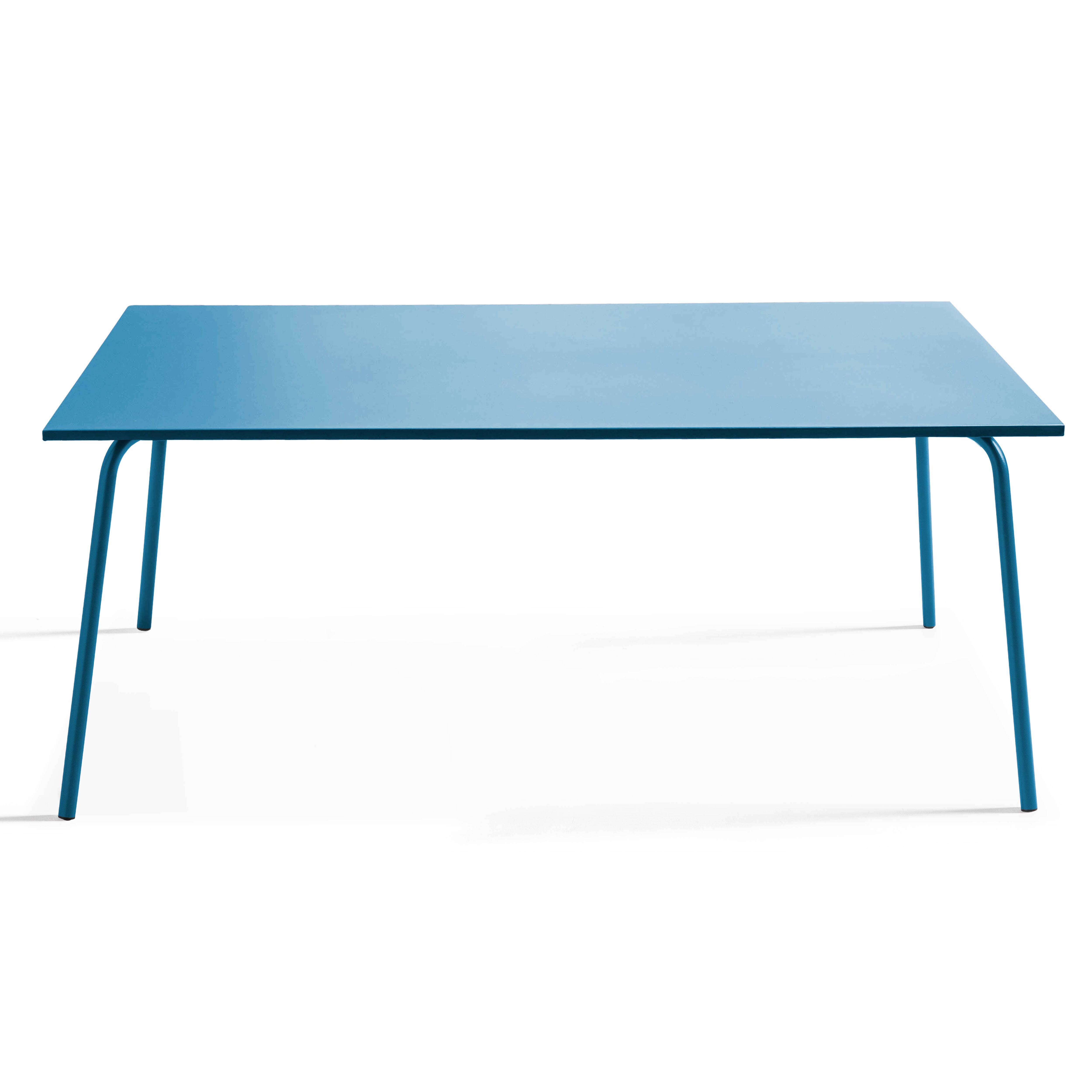 Oviala - Ensemble table de jardin et 8 chaises bistrot en acier bleu pacific Palavas - Oviala - Image 3