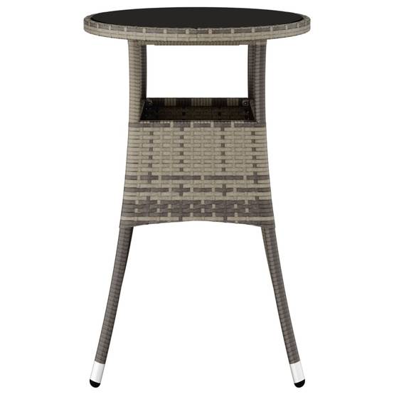 ComfortXL - Table de Jardin Ronde 2 Personnes Ø60 cm Grise, Structure en Résine Tressée et Plateau Verre Sécurit – ComfortXL Outdoor Living - Image 4