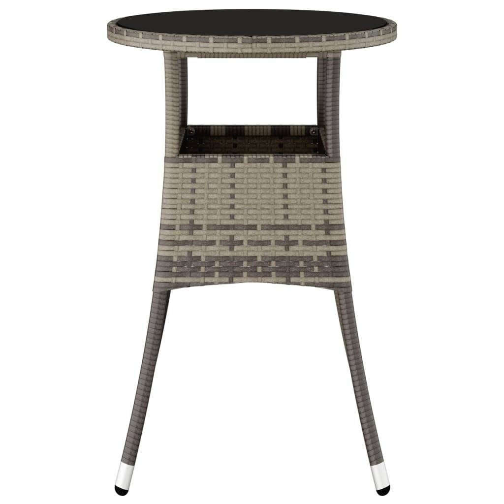 ComfortXL - Table de Jardin Ronde 2 Personnes Ø60 cm Grise, Structure en Résine Tressée et Plateau Verre Sécurit – ComfortXL Outdoor Living - Image 4