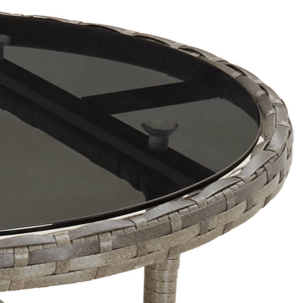 ComfortXL - Table de Jardin Ronde 2 Personnes Ø60 cm Grise, Structure en Résine Tressée et Plateau Verre Sécurit – ComfortXL Outdoor Living - Image 5
