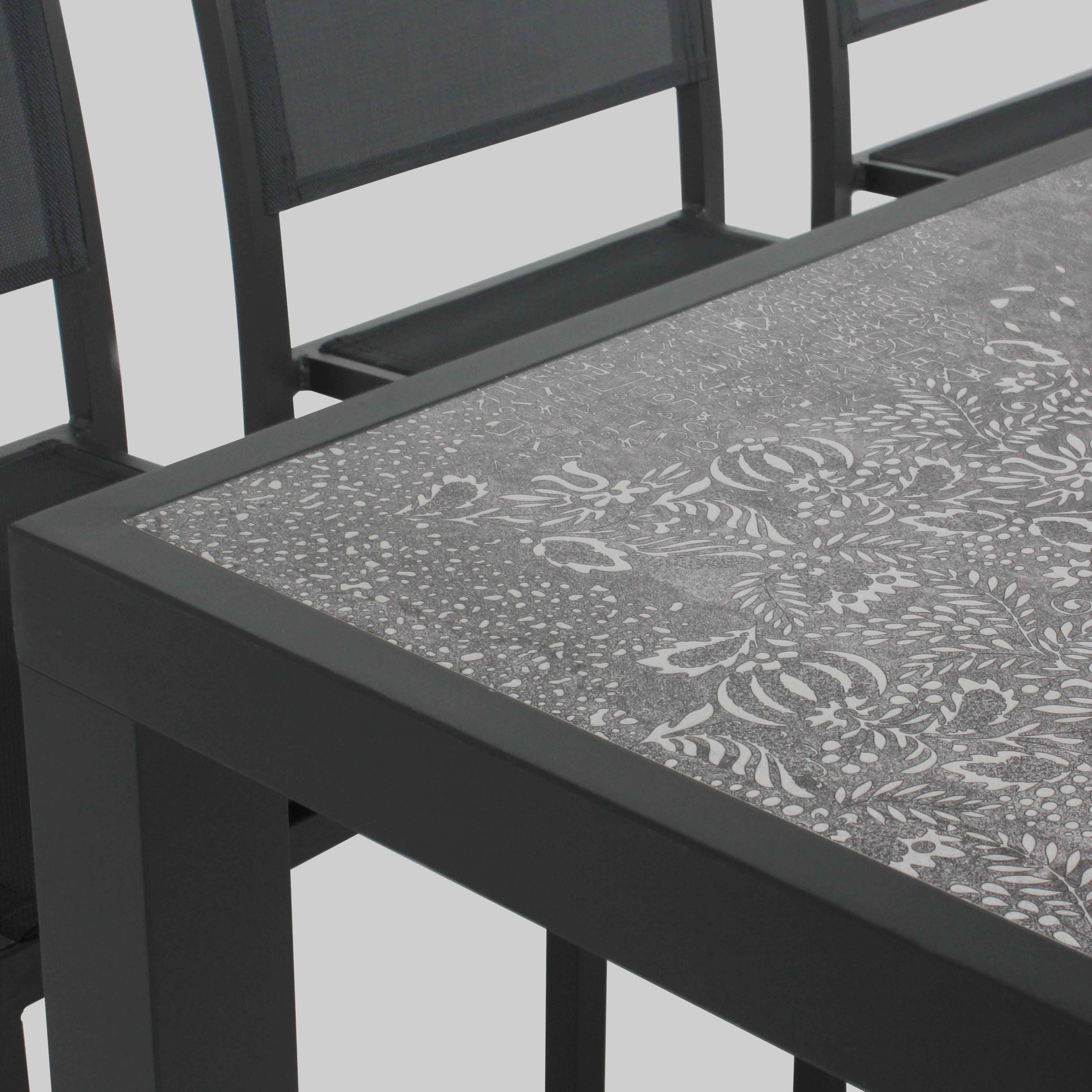 Oviala - Table de jardin en céramique effet stamp 8 places 185 cm - Oviala - Image 4