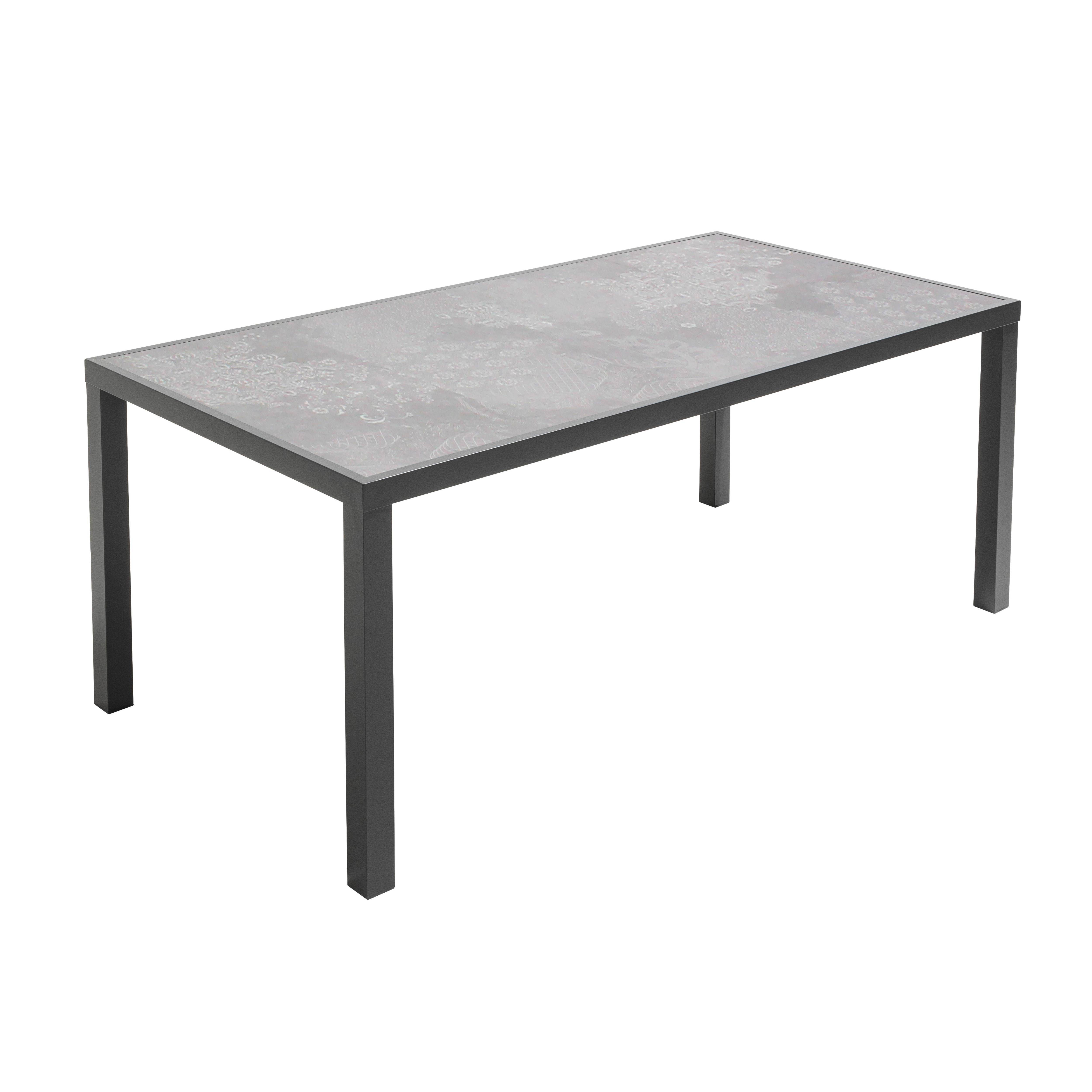Oviala - Table de jardin en céramique effet stamp 8 places 185 cm - Oviala - Image 1