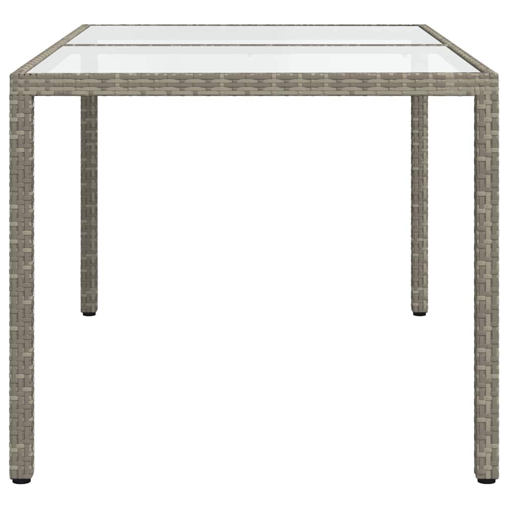 PANGIVO - Table de jardin verre trempé et poly rotin gris 150 x 90 x 75 cm, Poids :28.4kg - PANGIVO - Image 4