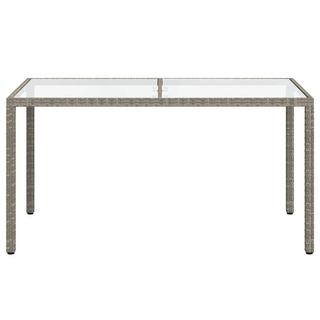PANGIVO - Table de jardin verre trempé et poly rotin gris 150 x 90 x 75 cm, Poids :28.4kg - PANGIVO - Image 3