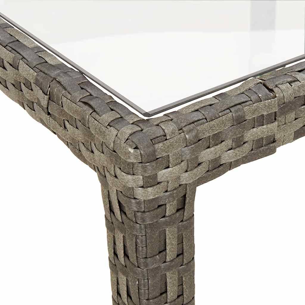 PANGIVO - Table de jardin verre trempé et poly rotin gris 150 x 90 x 75 cm, Poids :28.4kg - PANGIVO - Image 6