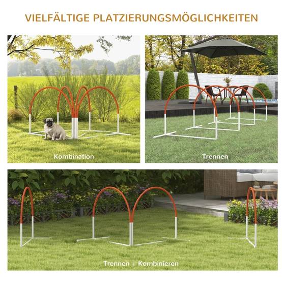 Kit Agility Chien plastique extérieur entraînement 89x69x99cm blanc orange - ComfortXL Outdoor Living - Image 4