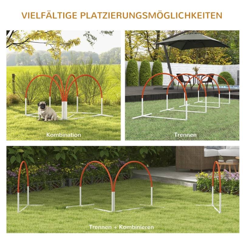 Kit Agility Chien plastique extérieur entraînement 89x69x99cm blanc orange - ComfortXL Outdoor Living - Image 4