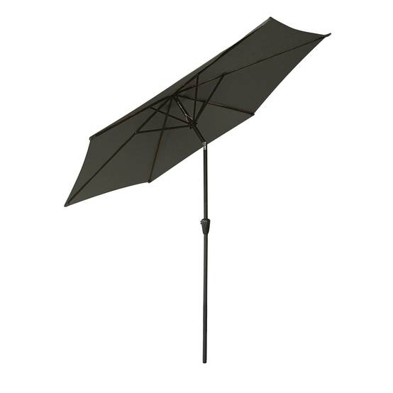 Parasol droit HAPUNA rond 2,70m de diamètre gris - HAPPY GARDEN - Image 2
