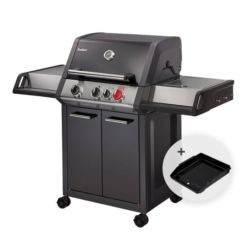 Barbecue Monroe Black Pro 3K Turbo - ENDERS - 3 brûleurs dont 1 Turbo Zone + plaque plancha offerte - Image 1