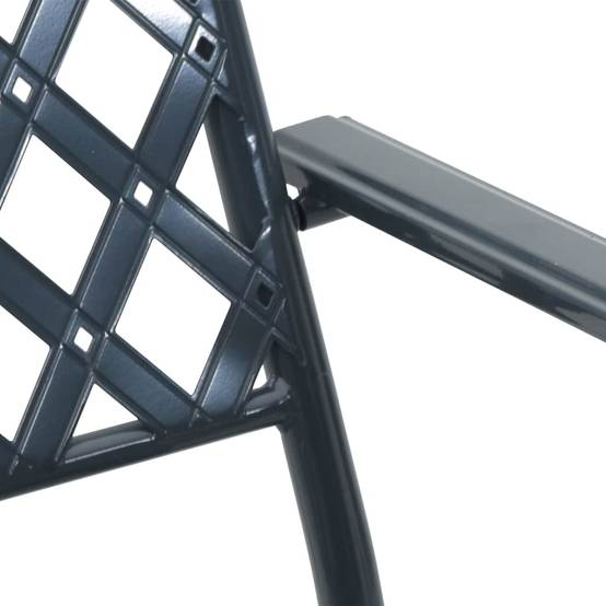 Chaise de jardin acier anthracite 56 x 65 x 89 cm lot de 4 - PANGIVO - Image 8