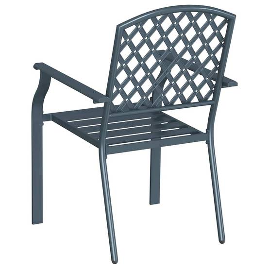 Chaise de jardin acier anthracite 56 x 65 x 89 cm lot de 4 - PANGIVO - Image 7