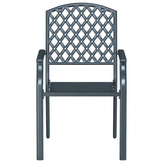 Chaise de jardin acier anthracite 56 x 65 x 89 cm lot de 4 - PANGIVO - Image 5