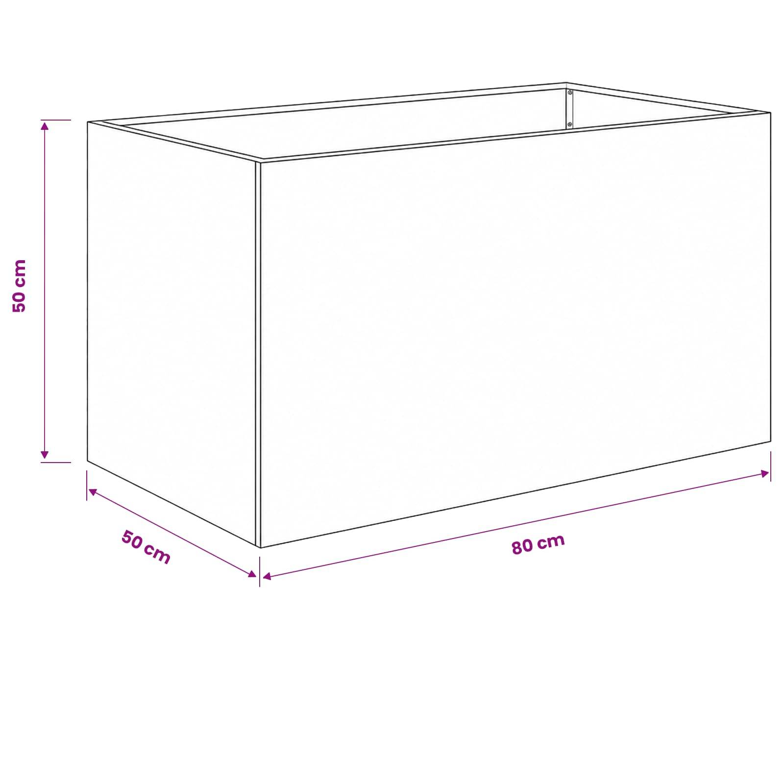 Vidaxl - Cache-pot de jardin 2 pc Noir 80 x 50 x 50 cm vidaXL 8005261 - Image 3