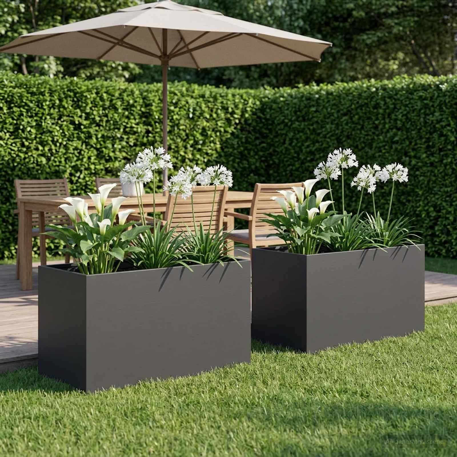 Vidaxl - Cache-pot de jardin 2 pc Noir 80 x 50 x 50 cm vidaXL 8005261 - Image 1
