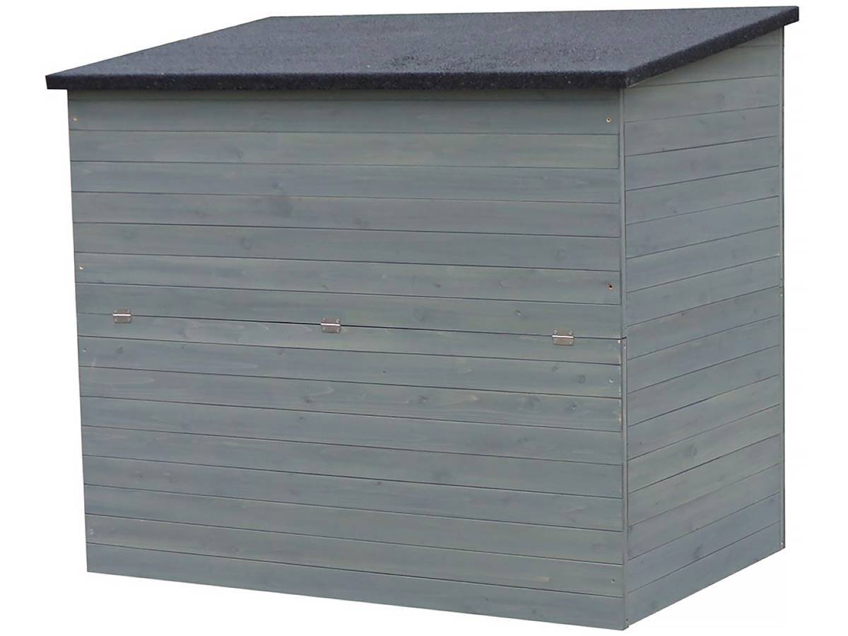 Coffre De Jardin En Bois "caja" - 137 X 91 X 121 Cm - Anthracite -habitat Et Jardin - Image 1