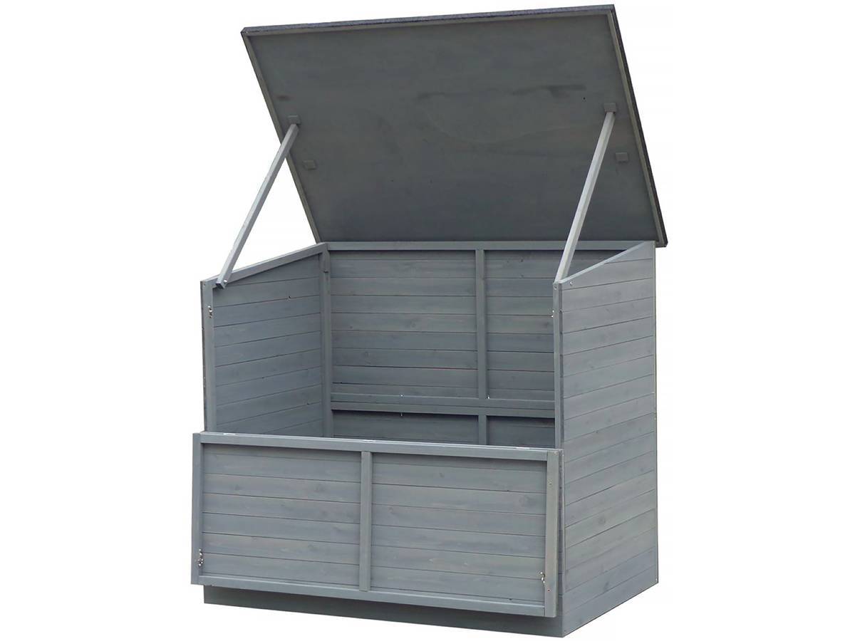 Coffre De Jardin En Bois "caja" - 137 X 91 X 121 Cm - Anthracite -habitat Et Jardin - Image 3
