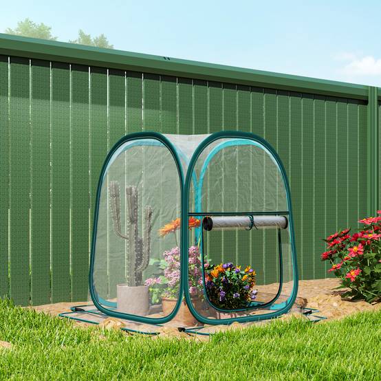 Mini serre de jardin pop-up transparente PVC pour semis et balcon 70x70cm - ComfortXL Outdoor Living - Image 10