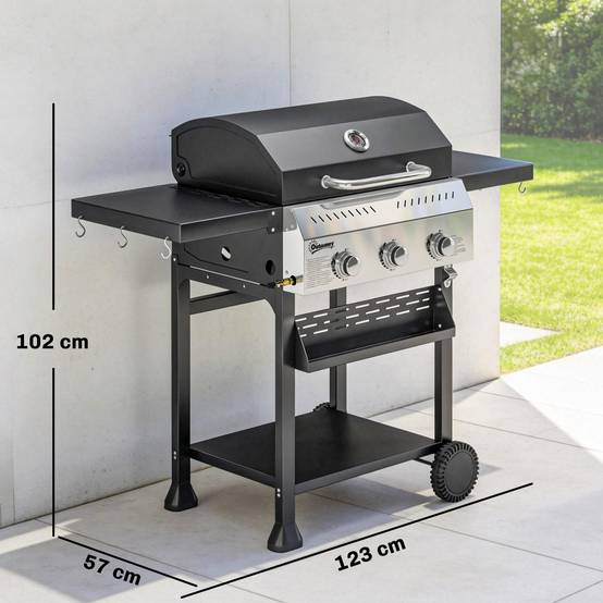PANGIVO - Barbecue à gaz acier inoxydable gris 123 x 57 x 102 cm - PANGIVO - Image 5