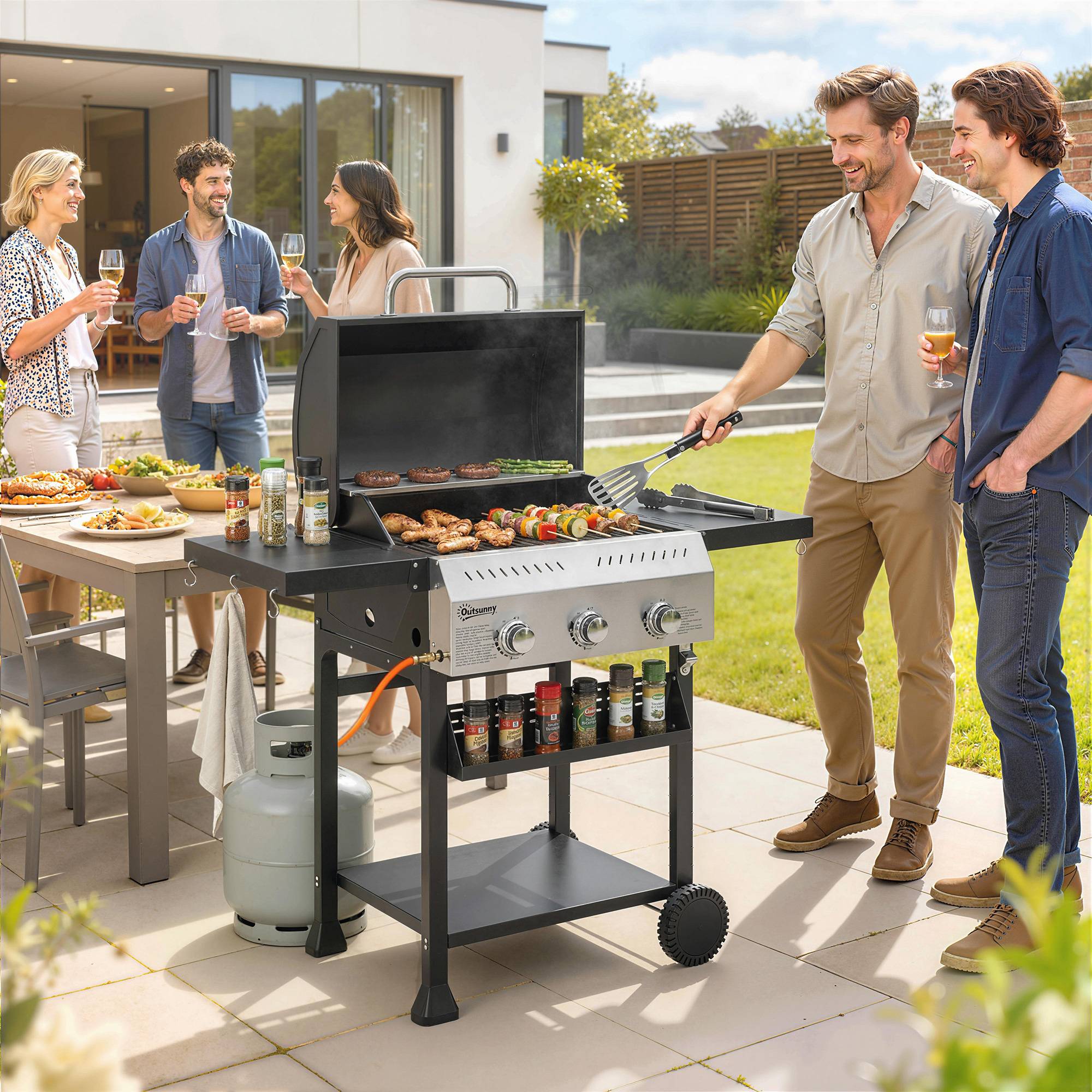 PANGIVO - Barbecue à gaz acier inoxydable gris 123 x 57 x 102 cm - PANGIVO - Image 4
