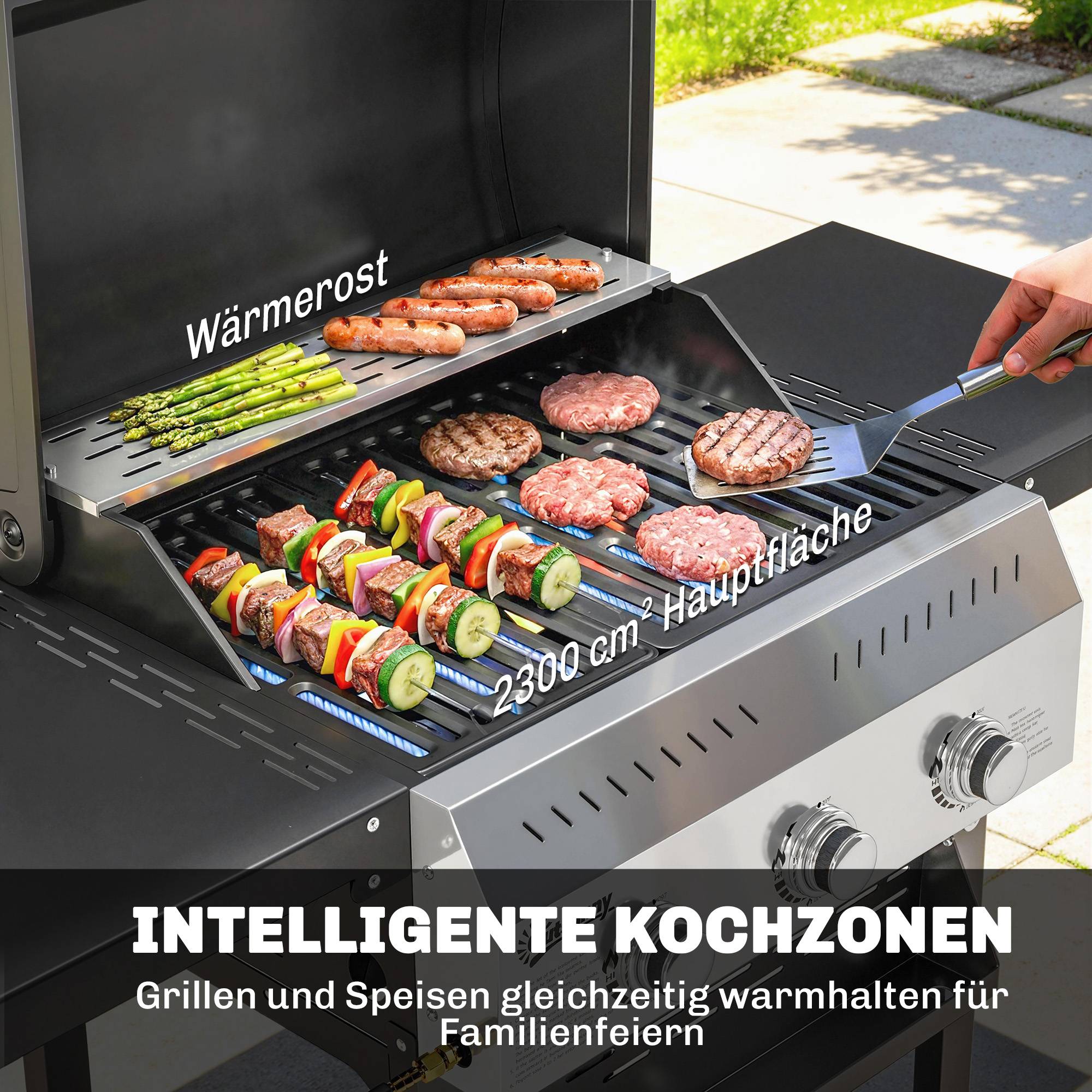 PANGIVO - Barbecue à gaz acier inoxydable gris 123 x 57 x 102 cm - PANGIVO - Image 8