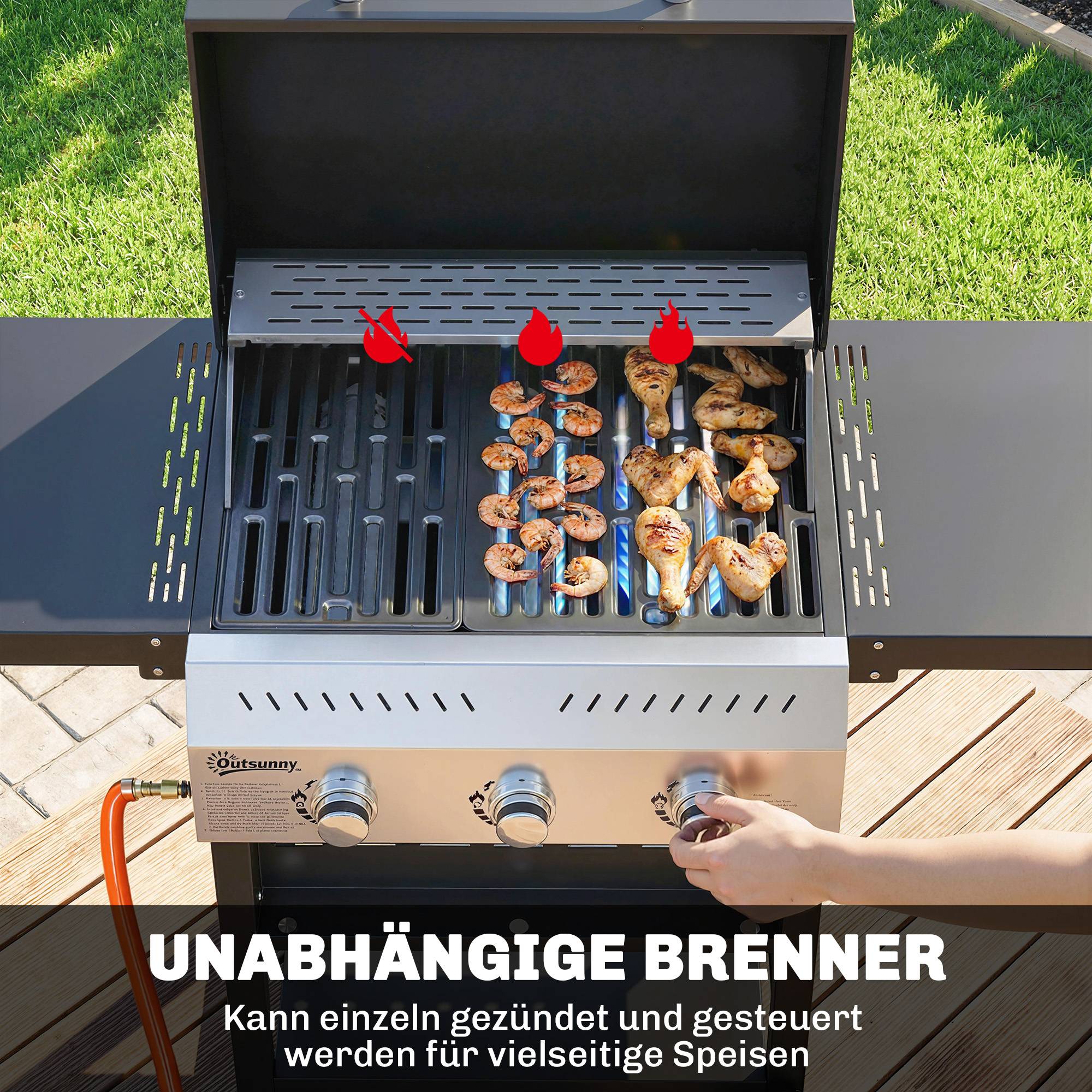 PANGIVO - Barbecue à gaz acier inoxydable gris 123 x 57 x 102 cm - PANGIVO - Image 6
