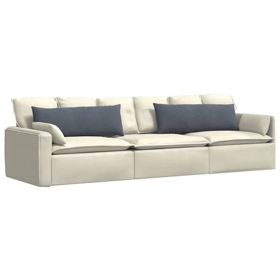 Coussins de Canapé (x2) Velours Côtelé Doux Grande Taille pour Salon Gris Foncé 120x40 cm – ComfortXL Outdoor Living - Image 3
