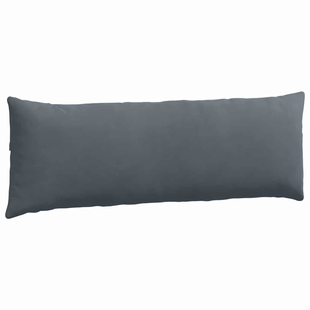 Coussins de Canapé (x2) Velours Côtelé Doux Grande Taille pour Salon Gris Foncé 120x40 cm – ComfortXL Outdoor Living - Image 5