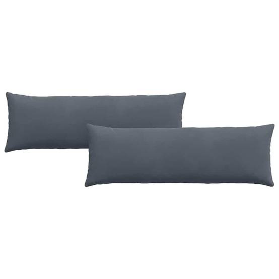 Coussins de Canapé (x2) Velours Côtelé Doux Grande Taille pour Salon Gris Foncé 120x40 cm – ComfortXL Outdoor Living - Image 2